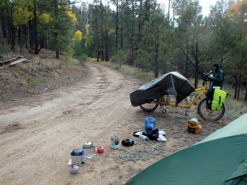 GDMBR: A fast camp set-up, we were racing the coming rain.